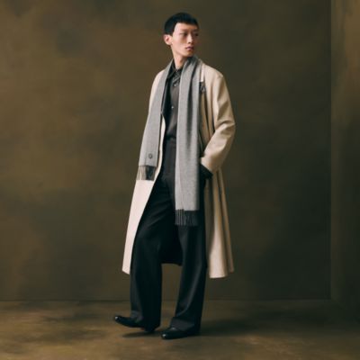 グレー - メンズ シルクマフラー＆カシミヤストール | Hermès
